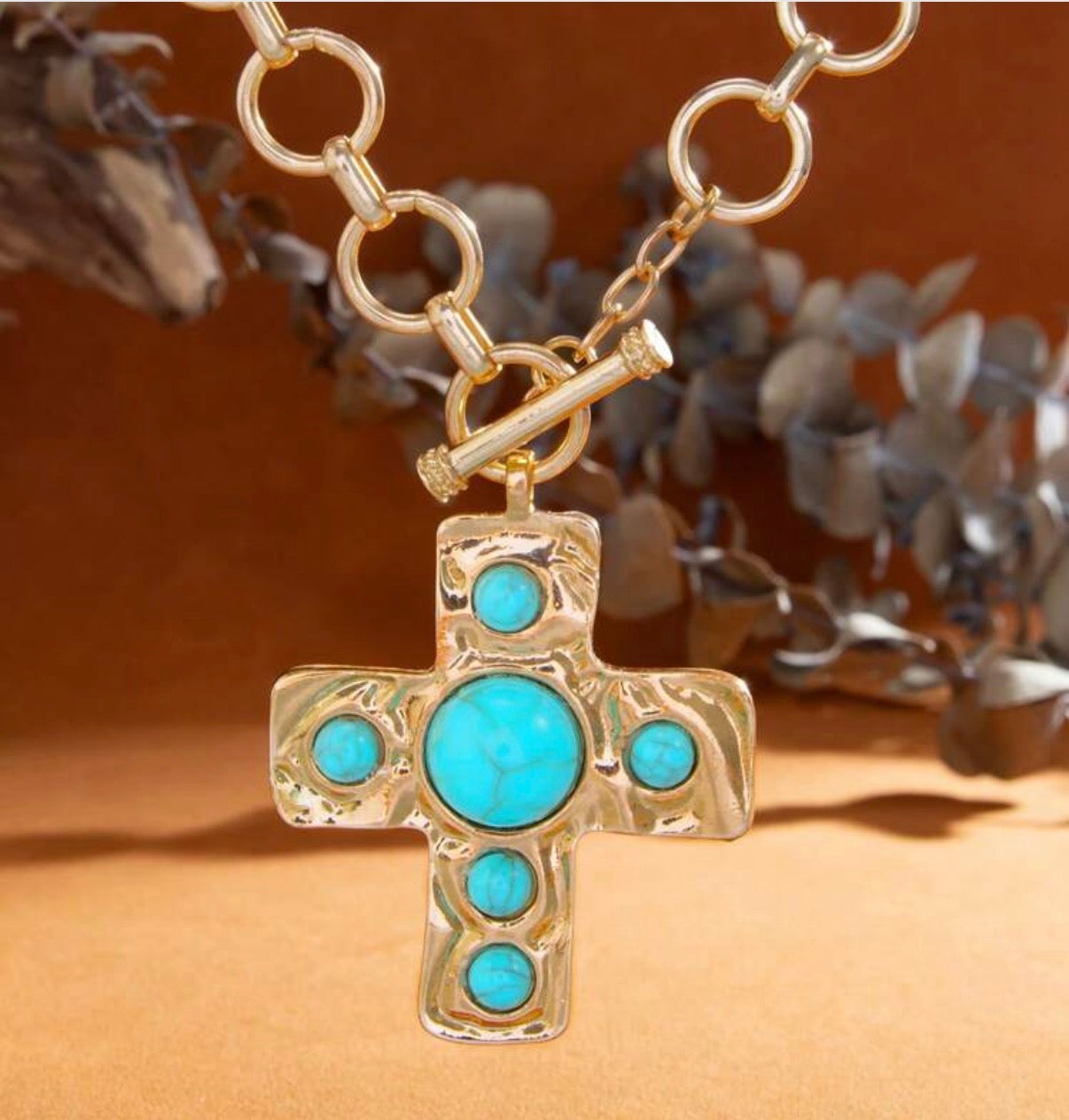 Eternity Statement Gold & Turquoise Beaded Bangle Bracelet