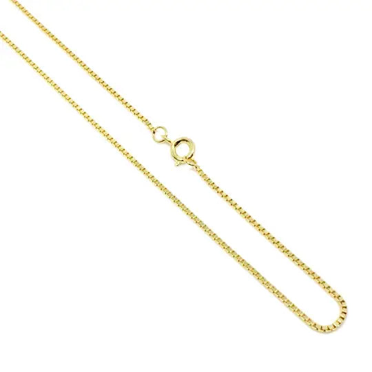 16" in Box Chain Necklace with Dainty Gold Ball Beaded Cross Charm