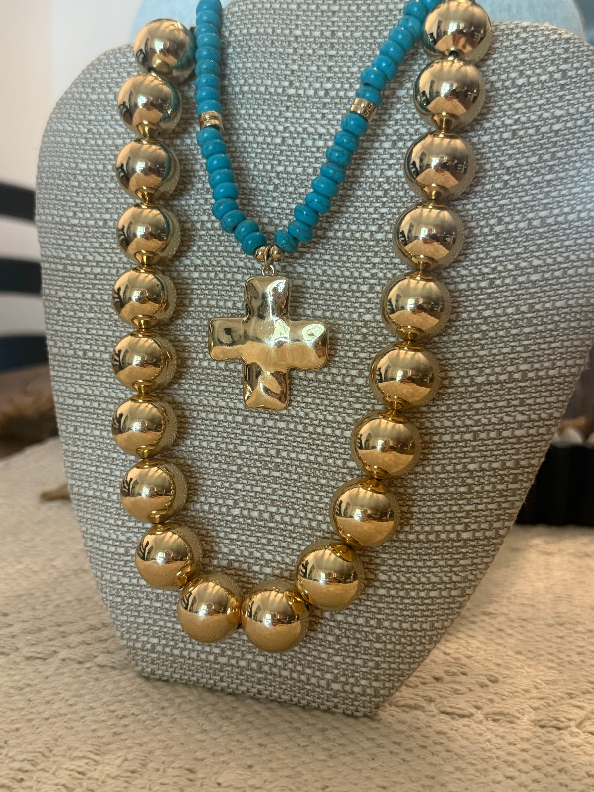 Gold Ball Beaded Necklace