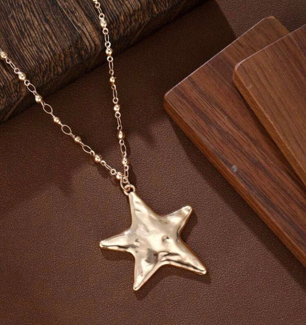 Gold Chain with Gold Ball Accents with Star Pendant