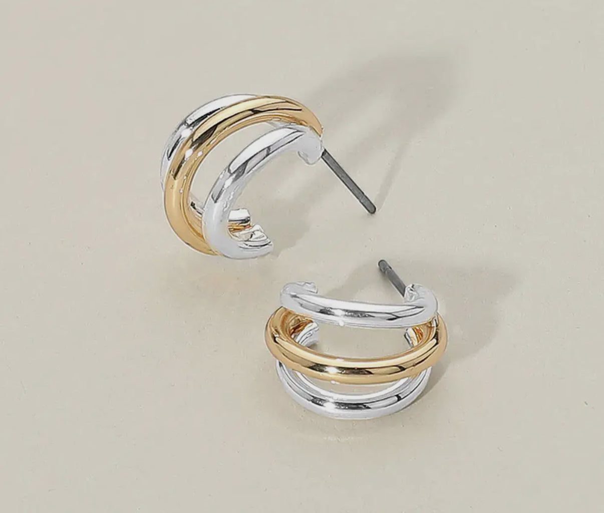 Two-Tone Metal Split Hoop