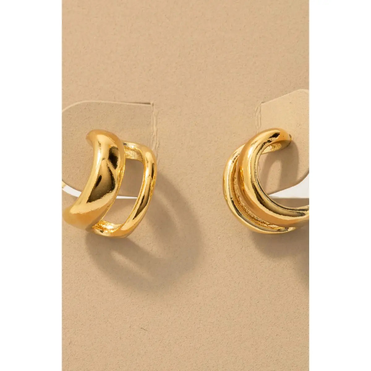 Gold Dipped Wide Layered Hoop Earrings
