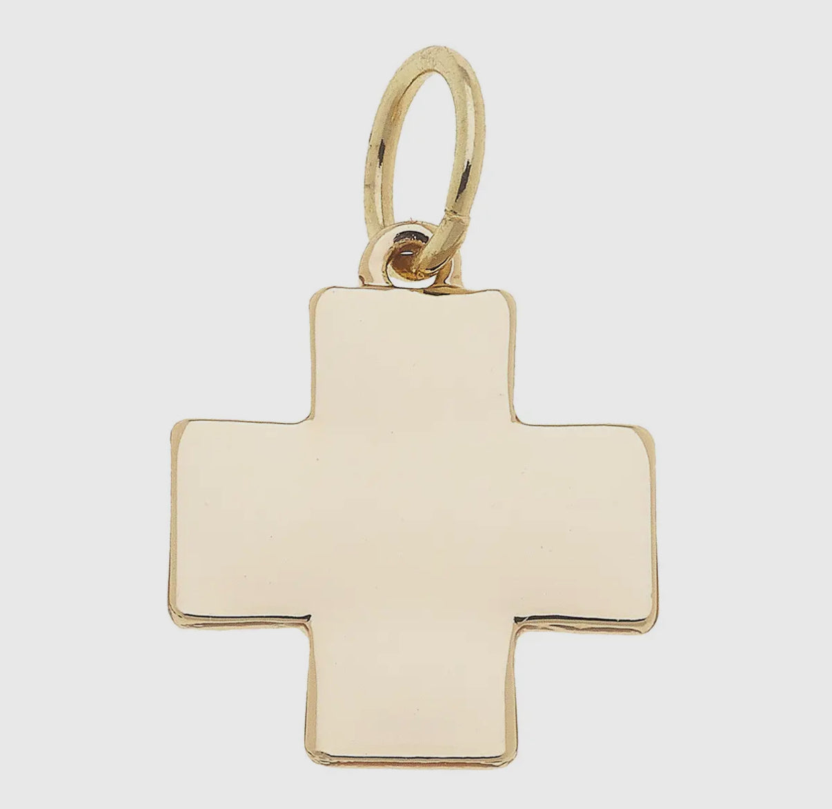 Shiny Gold Cross Charm Necklace
