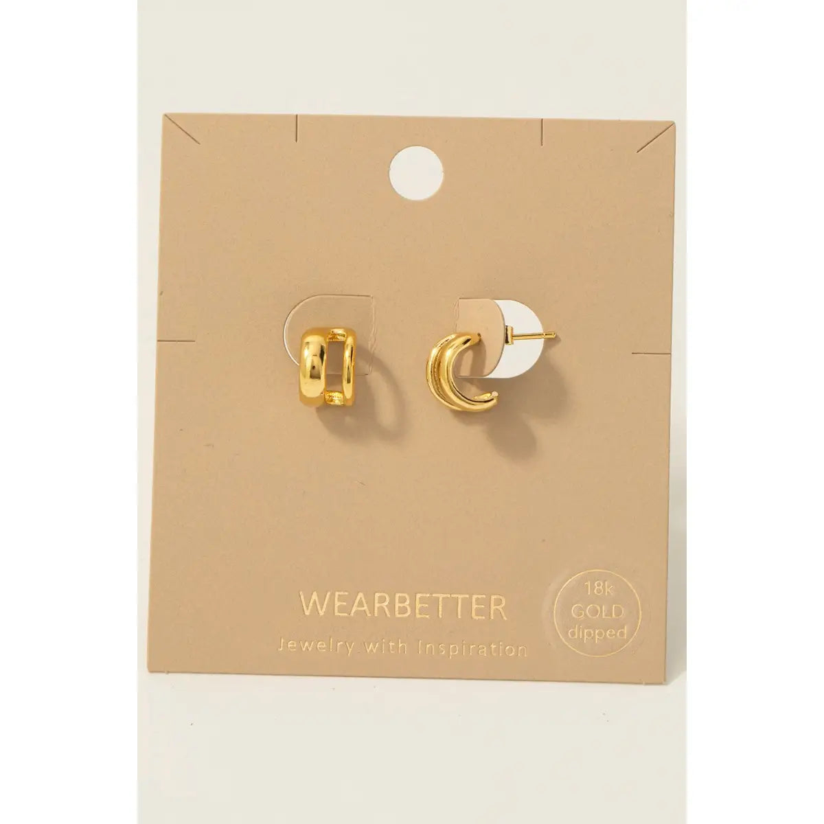 Gold Dipped Wide Layered Hoop Earrings