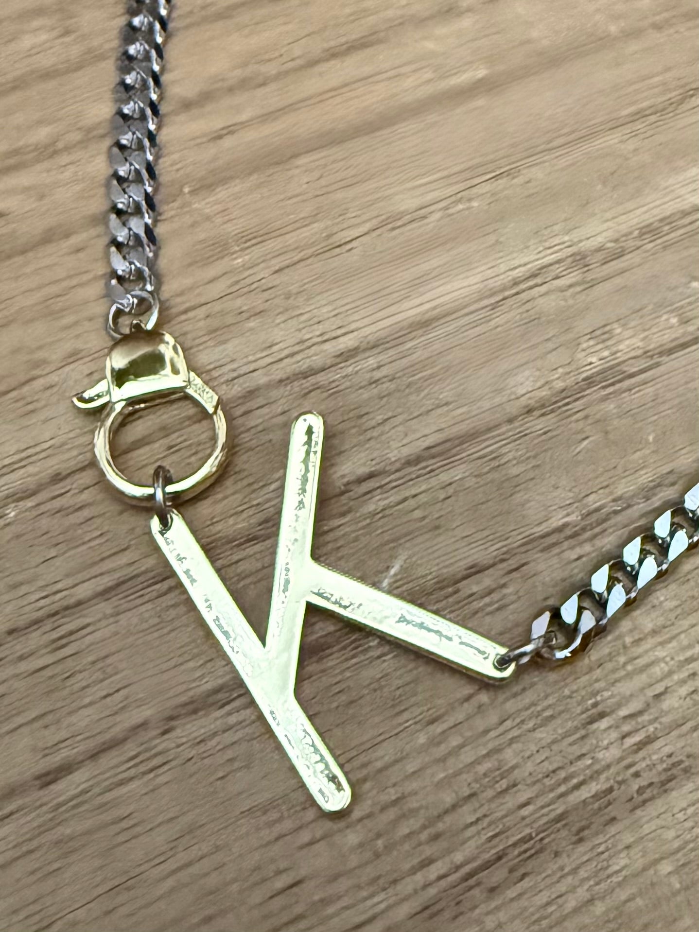 Mixed Metal Initial Statement Necklace (Instructions to order below!)