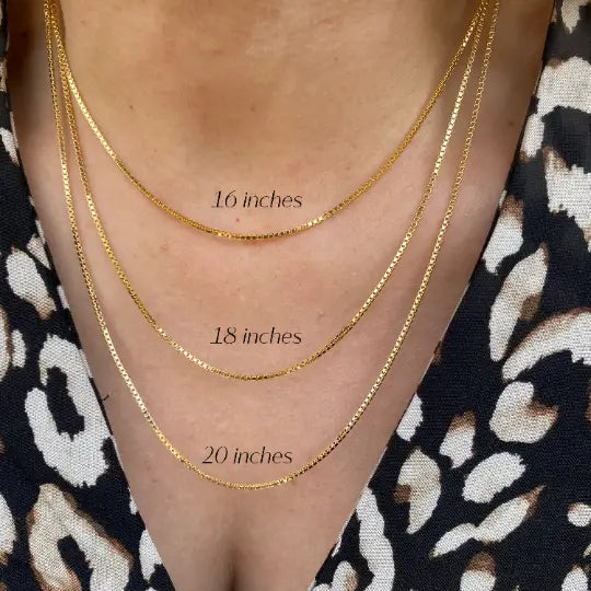 16" in Box Chain Necklace with Dainty Gold Ball Beaded Cross Charm