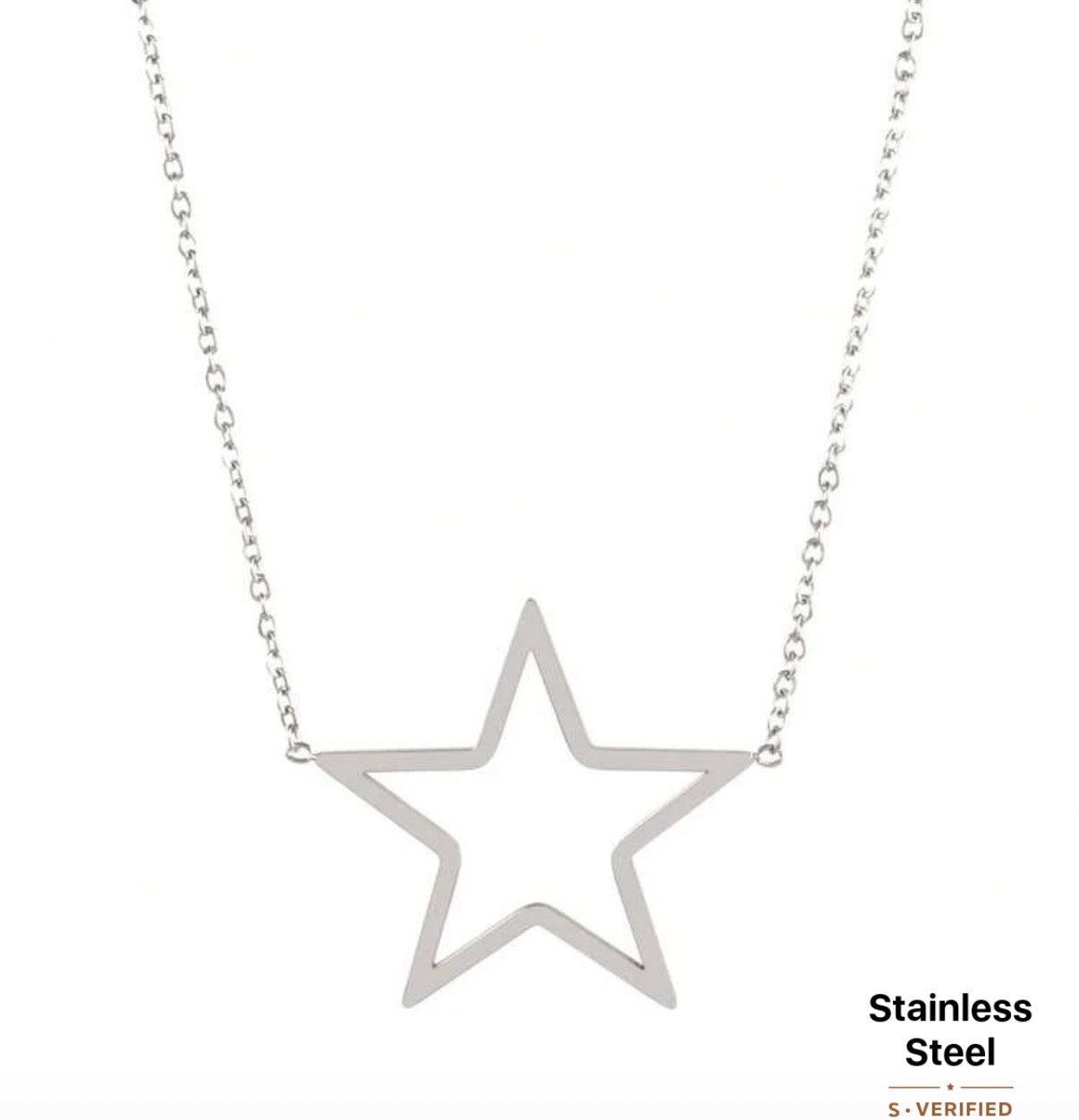 Silver Open Star Earrings