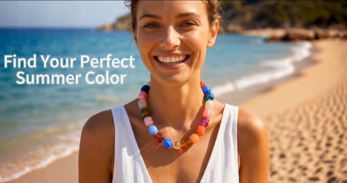 Bright Colorful Acrylic Beaded Necklace