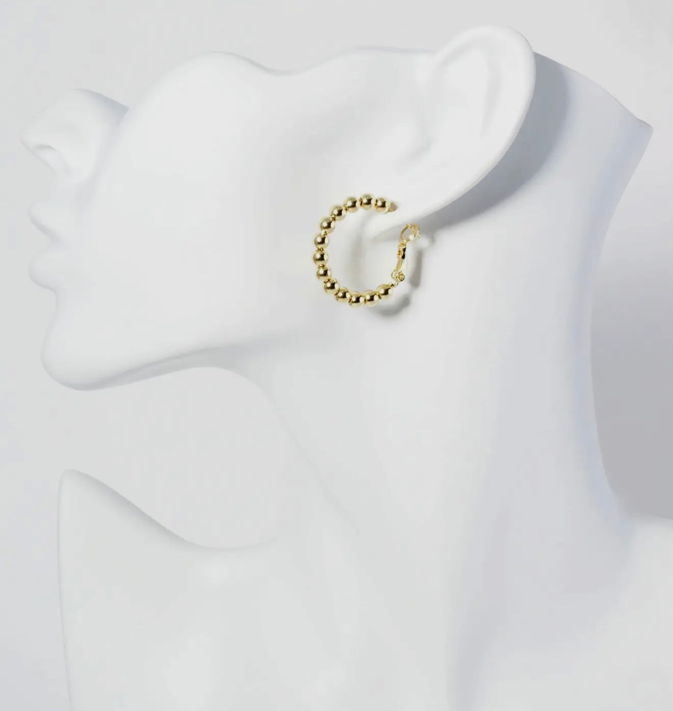 Gold Ball Beaded Hoop
Earrings