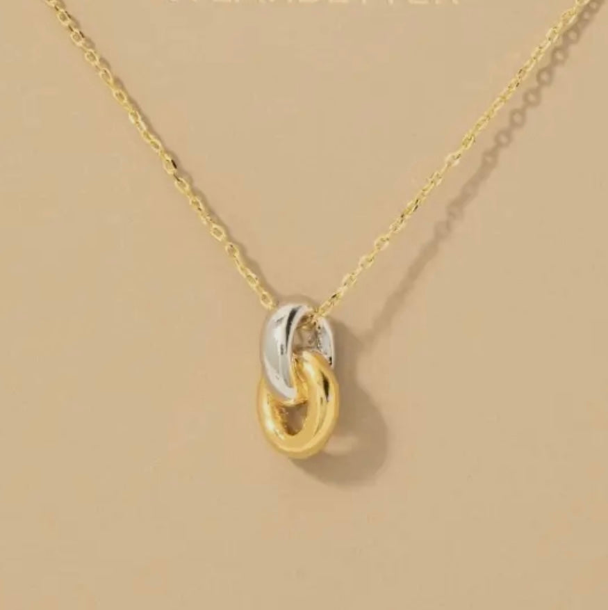Gold Dipped Two Tone Ring
Link Pendant Necklace