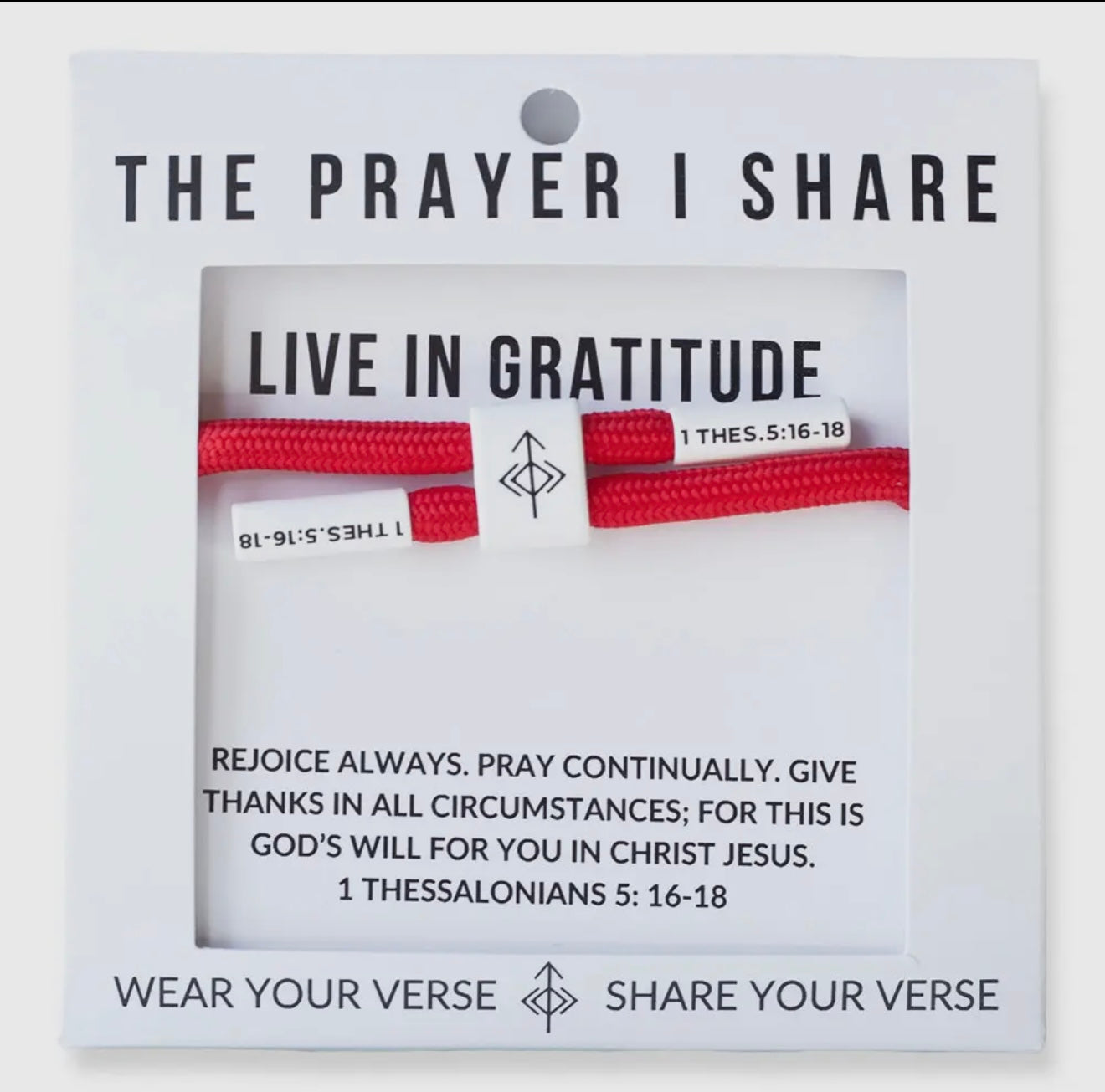 Live in Gratitude Corded Christian Bracelet