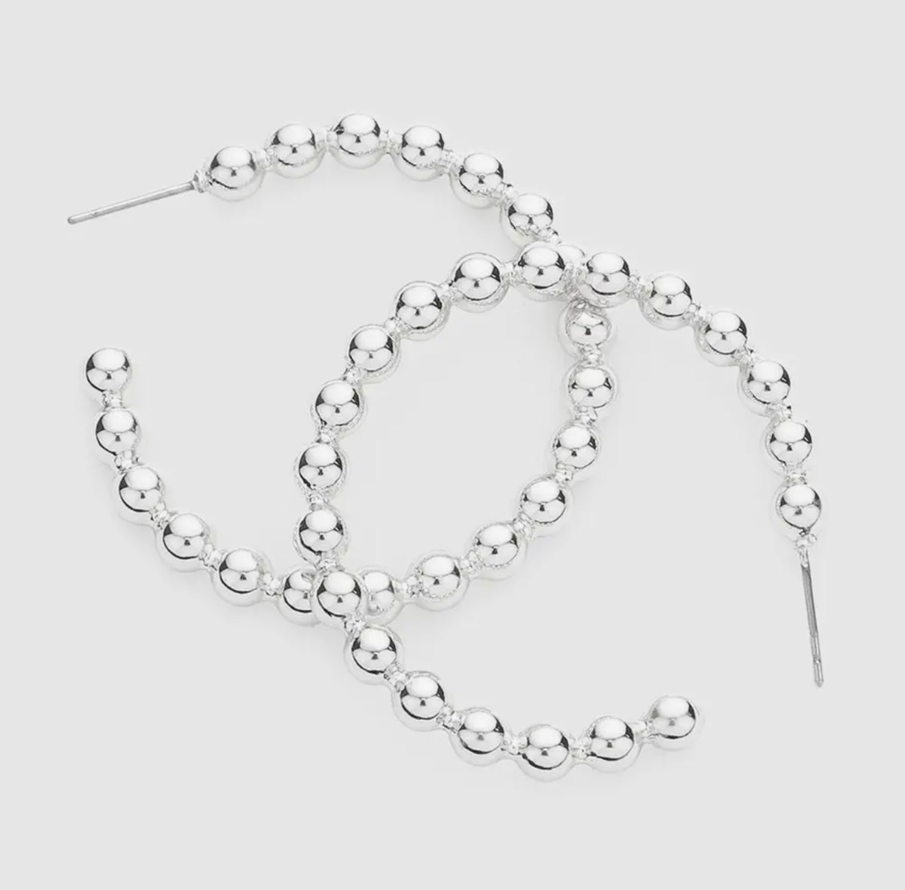 Silver Metal Ball Cluster
Hoop Earrings