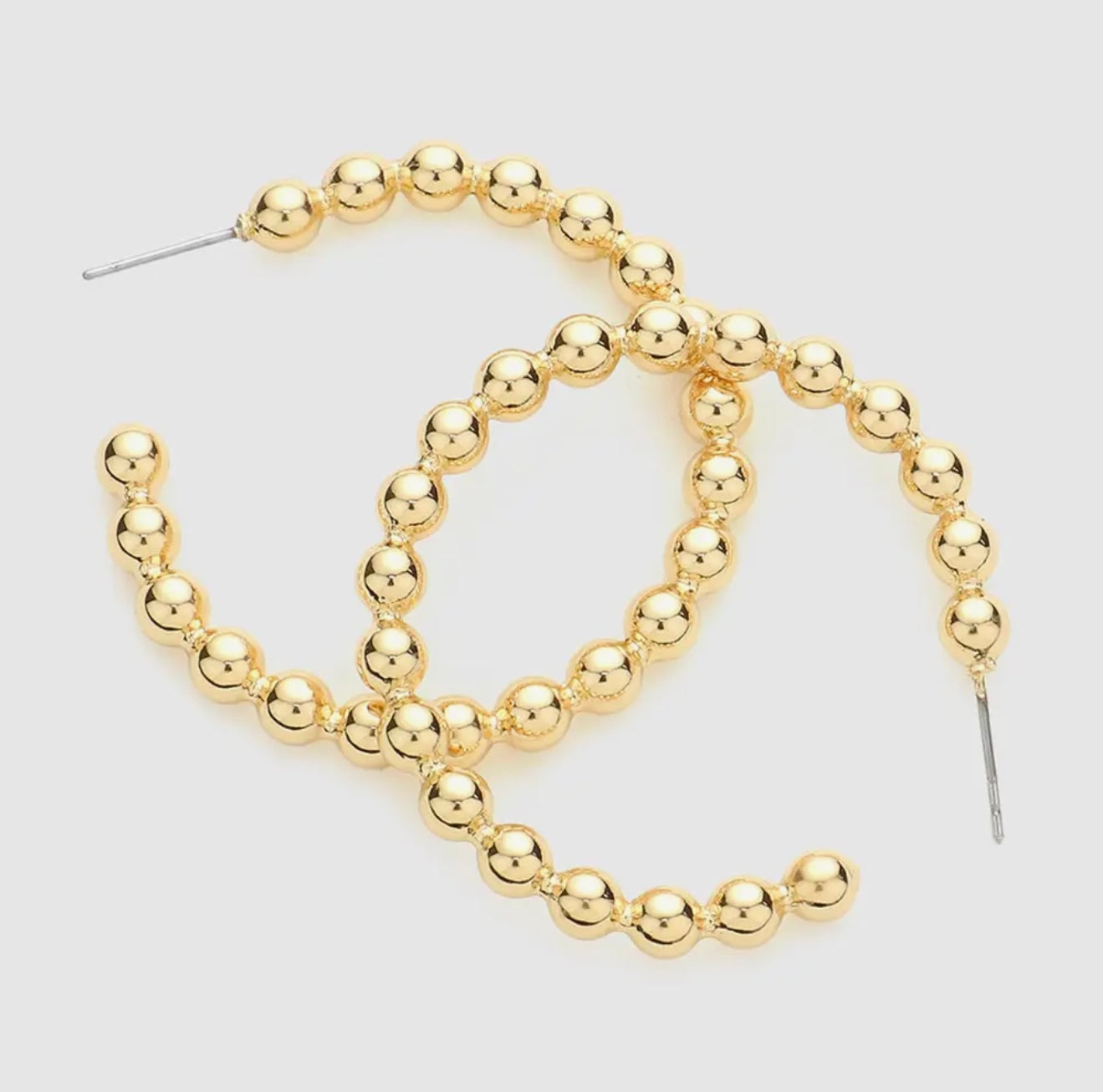 Gold Metal Ball Cluster
Hoop Earrings