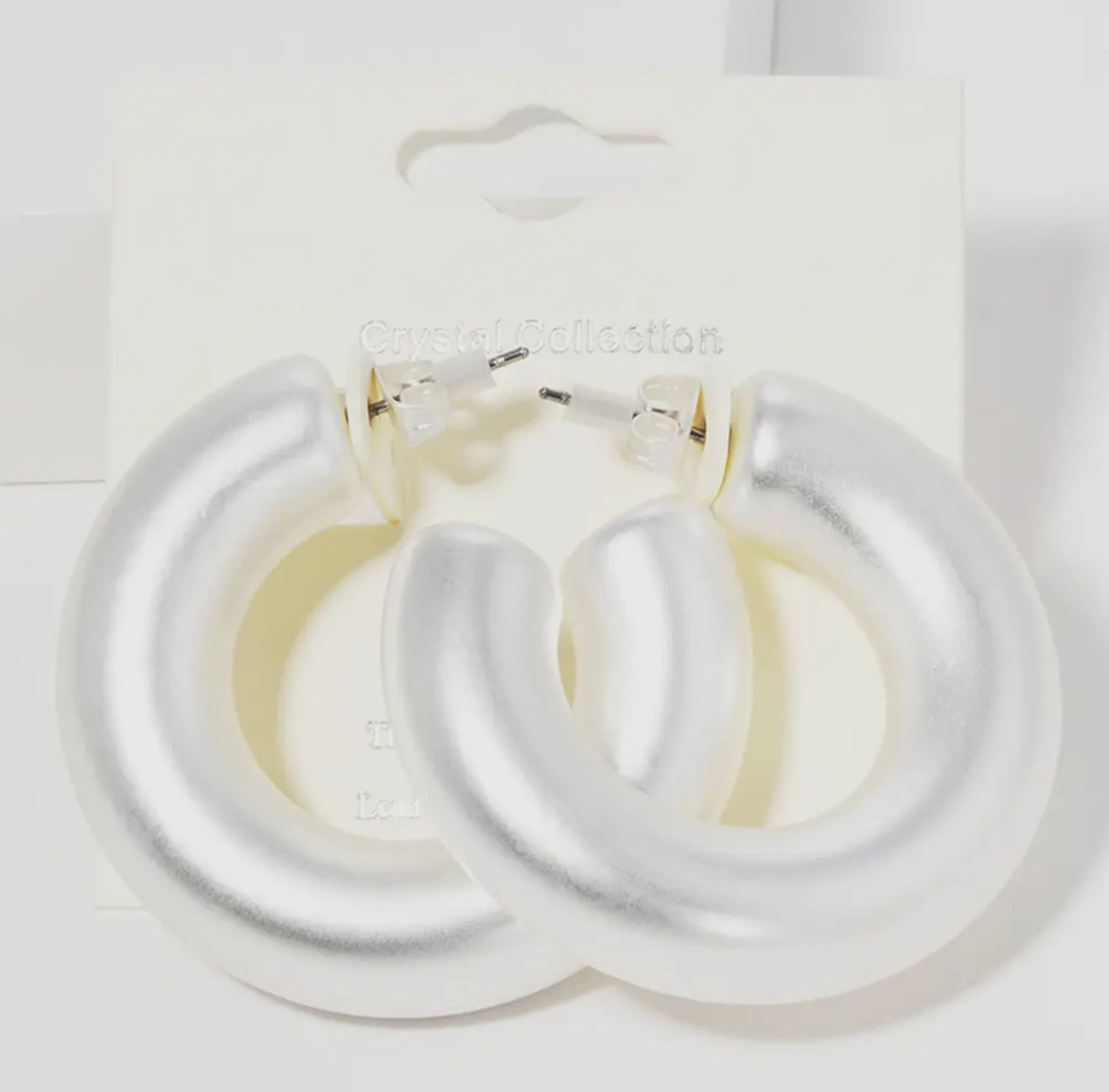 Modern Minimalist Matte Thick Open Hoop Earrings