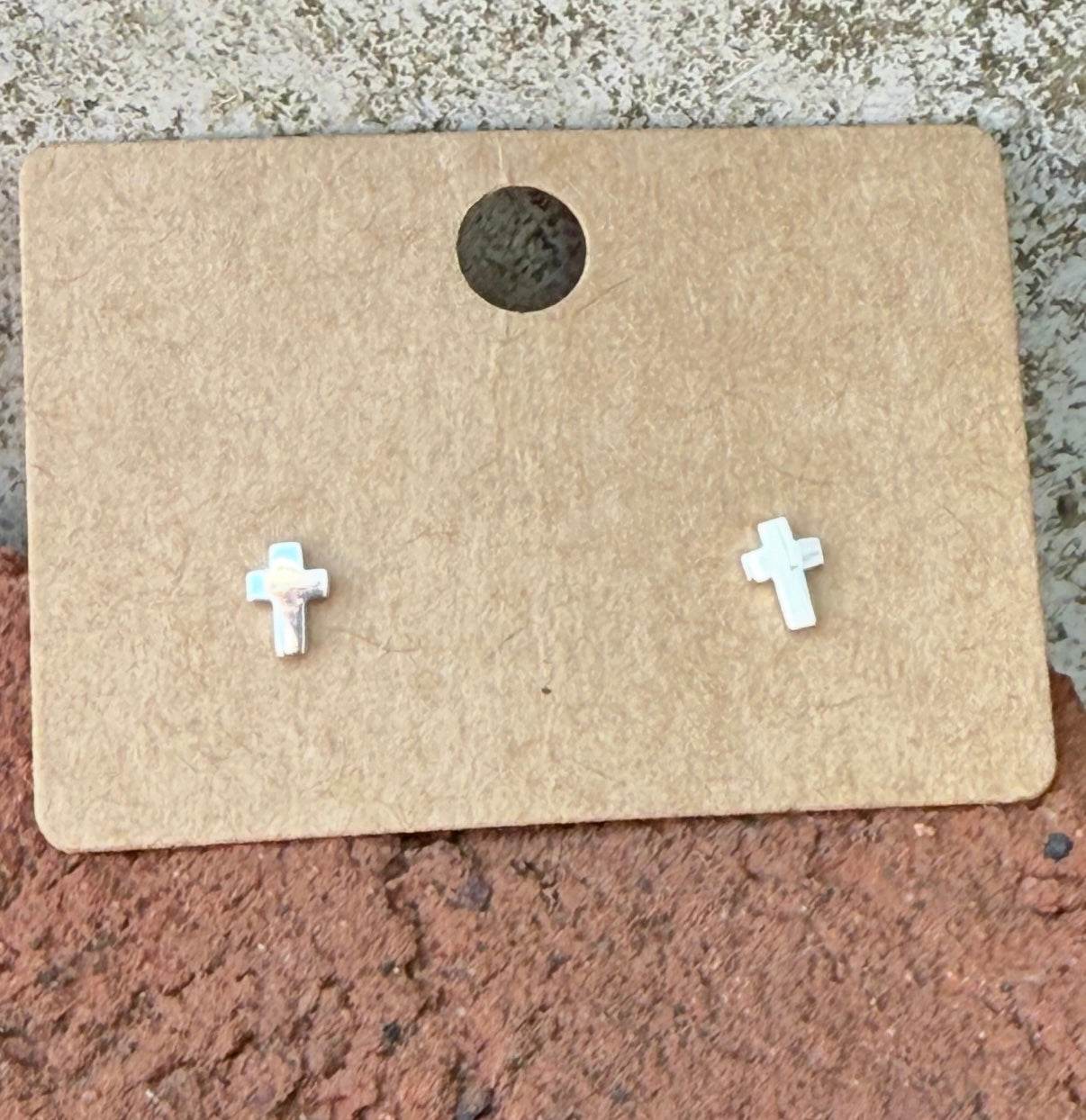 Sterling Mini Small Cross Post Earrings *Super Tiny*