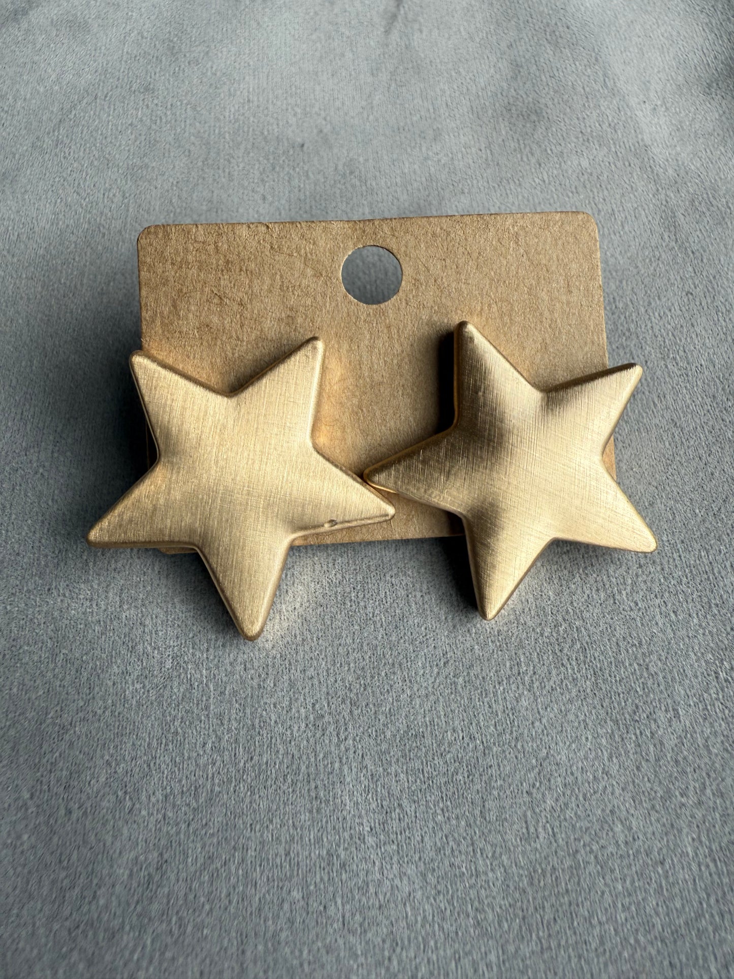 Gold Matte Star Statement Post Earrings