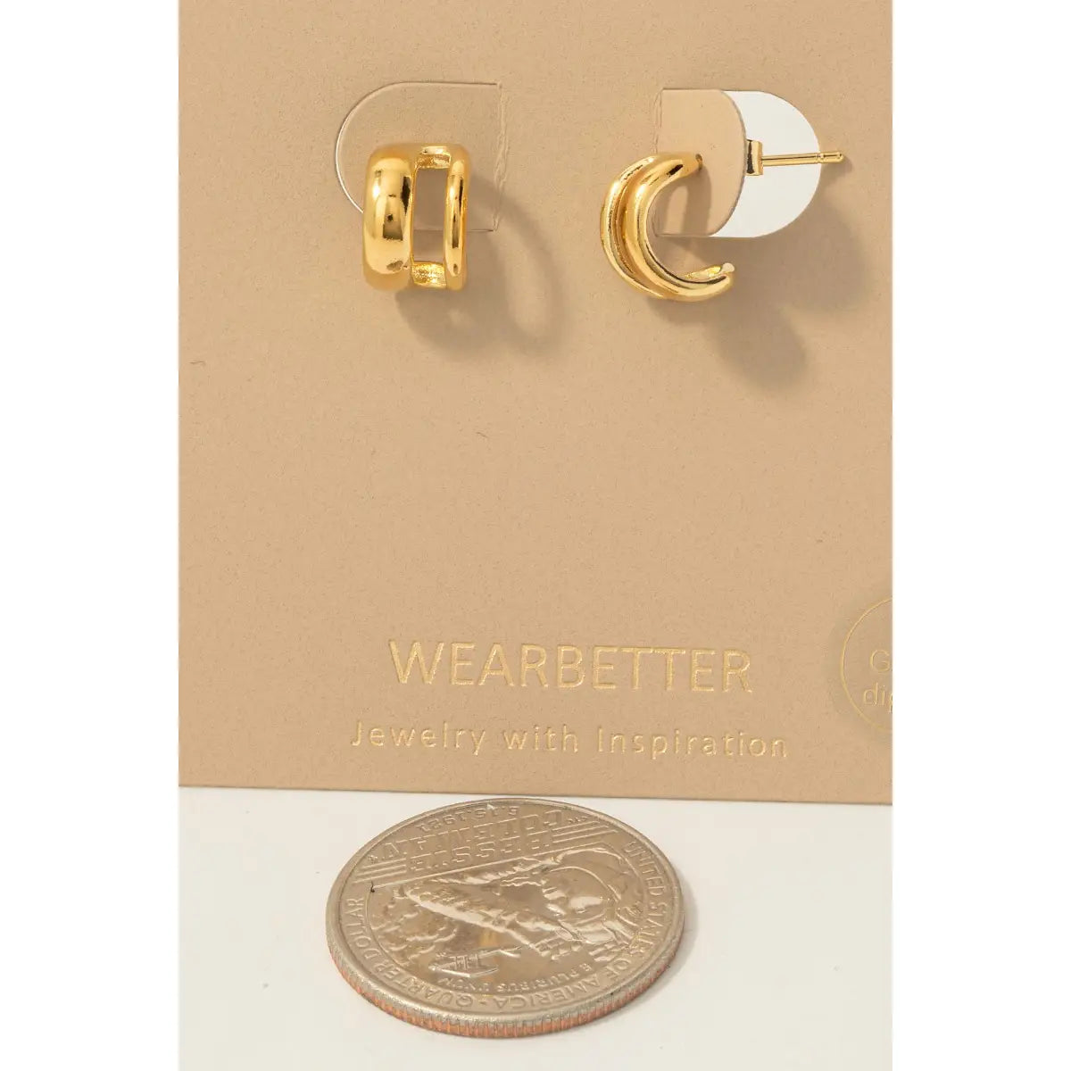 Gold Dipped Wide Layered Hoop Earrings