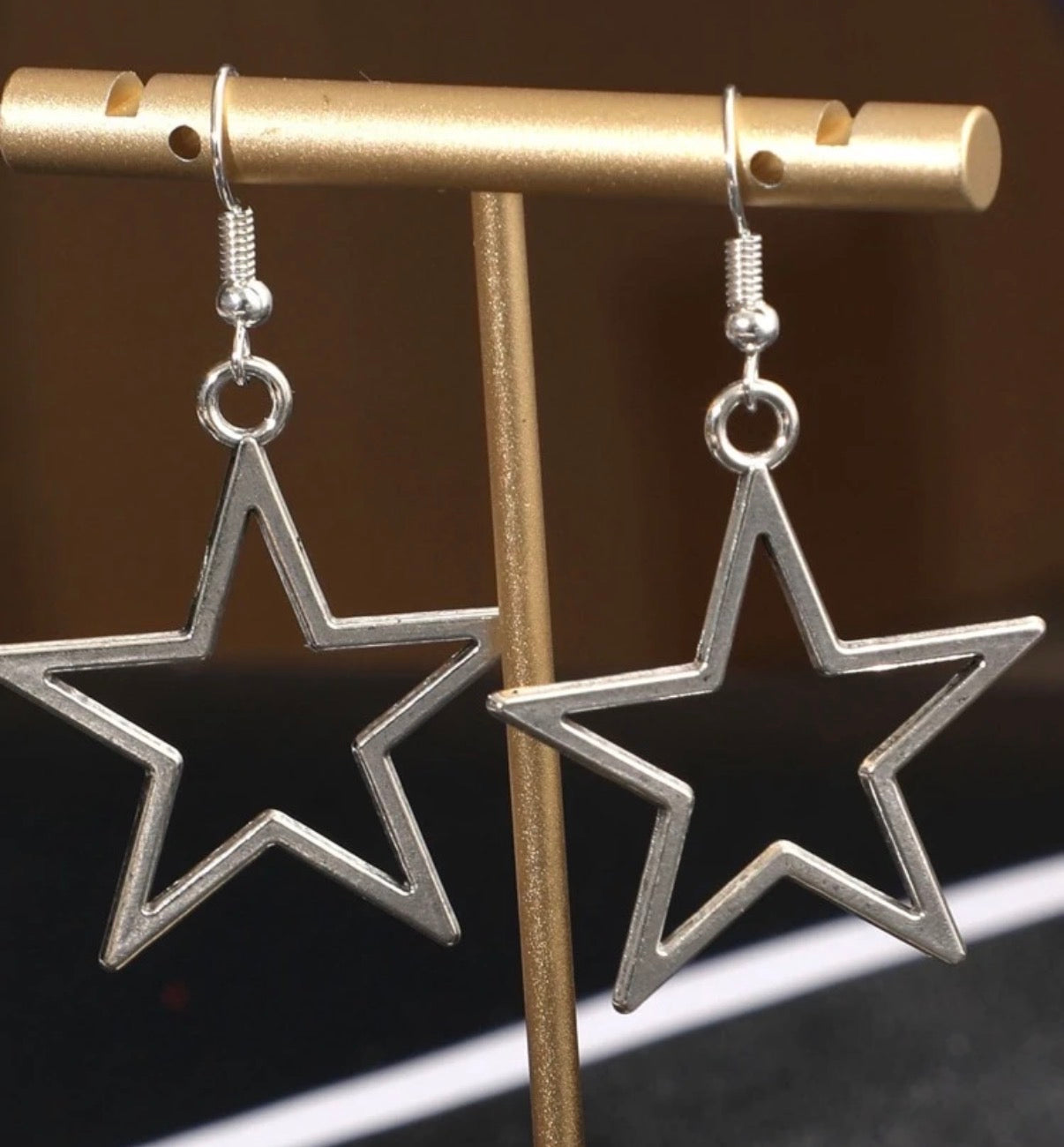 Silver Open Star Chain Necklace