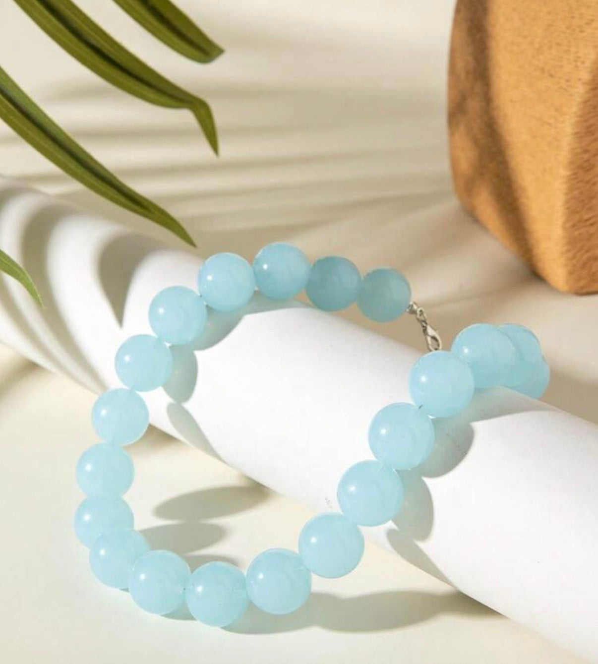 Fun, Stylish & Chic Bohemian Candy-Colored Acrylic Beaded Necklace 
(Ocean Water Blue)