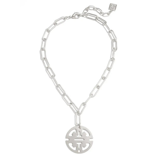 Matte Silver Traveling Pendant Necklace