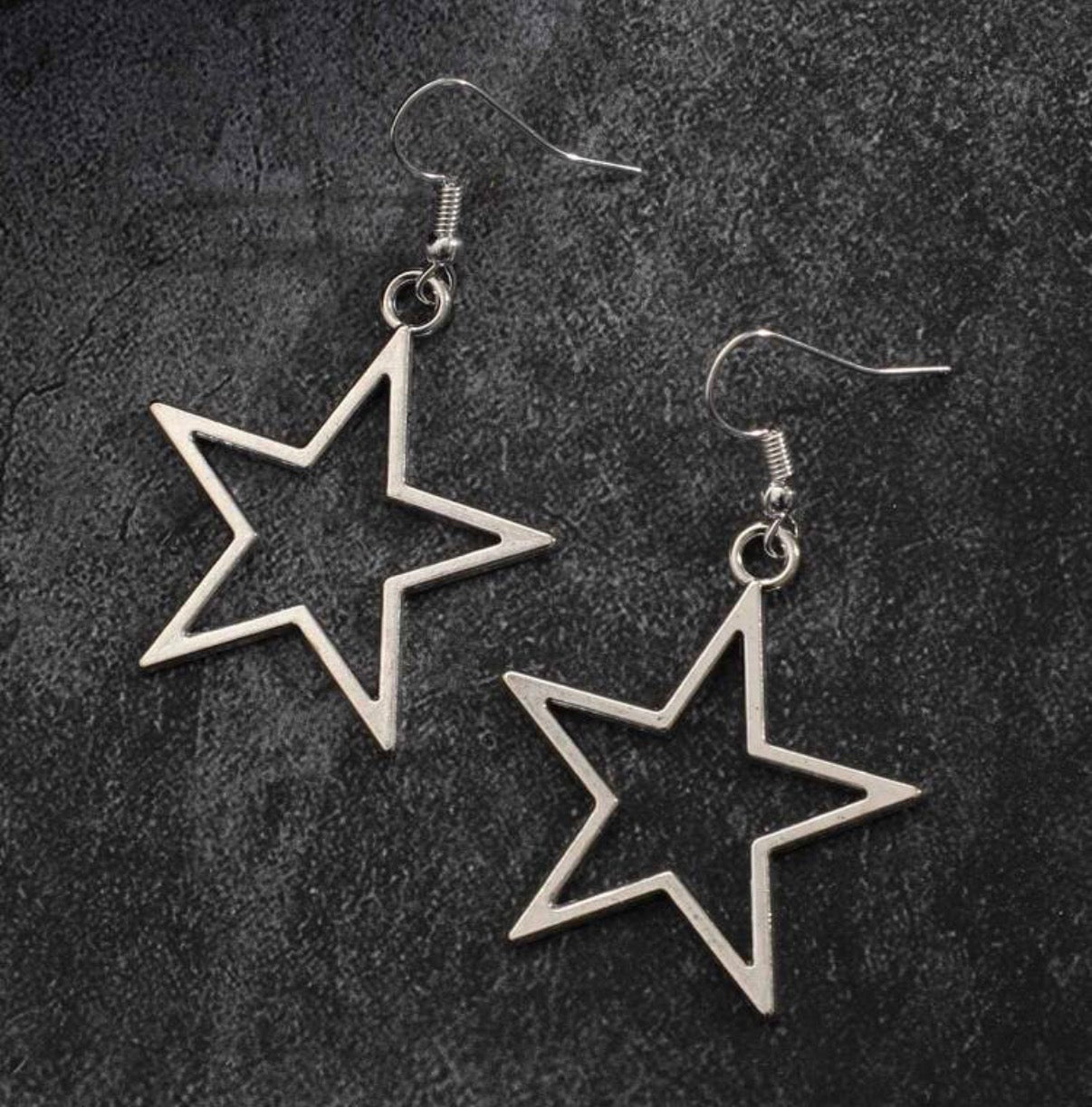 Silver Open Star Chain Necklace
