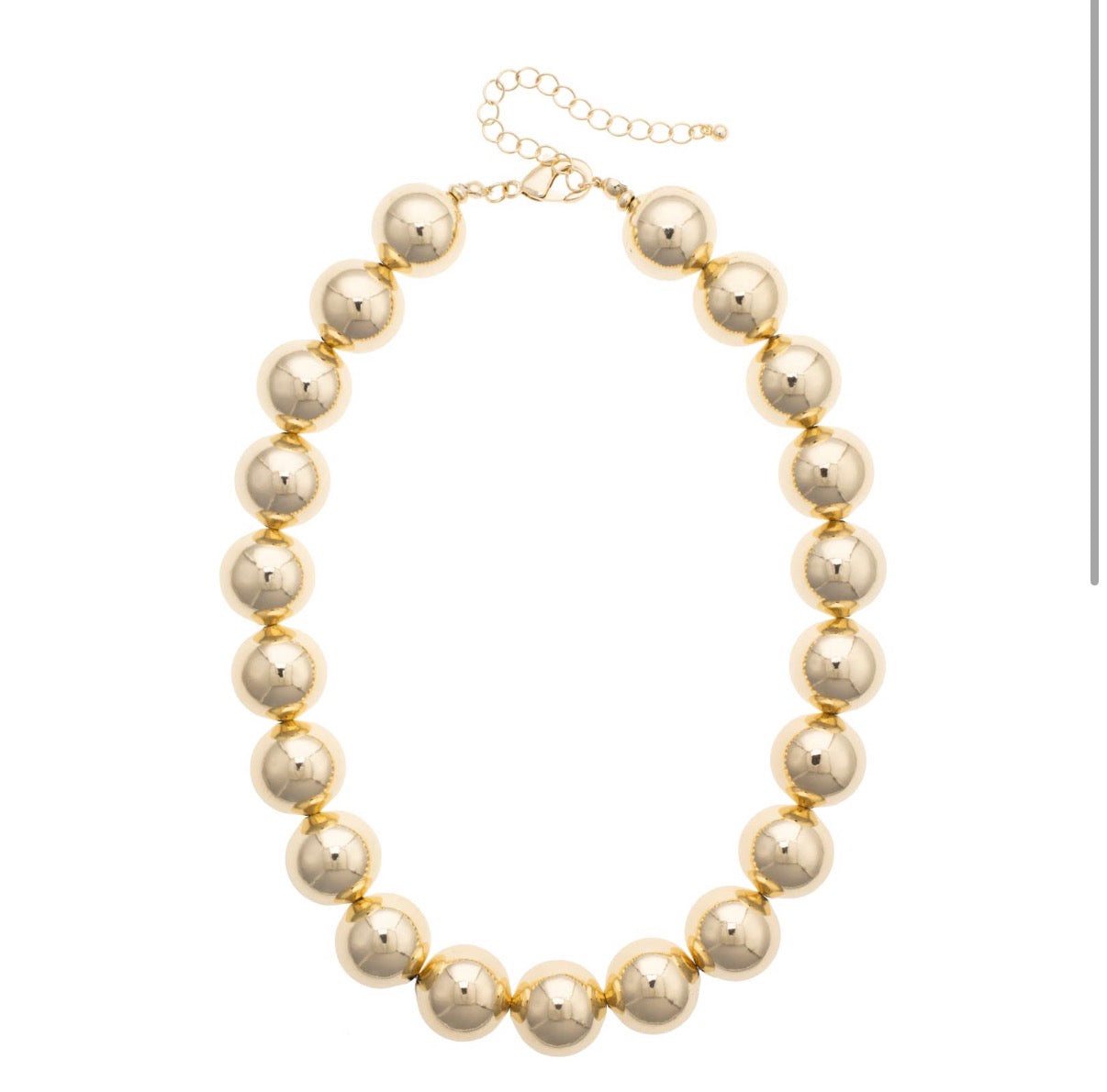 Shiny Gold Beaded Gumball Necklace