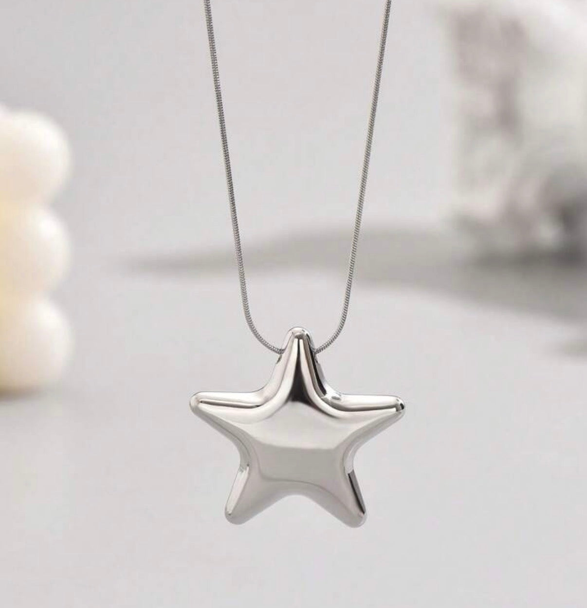 Sterling Silver Star Pendant on a Silver Box Chain