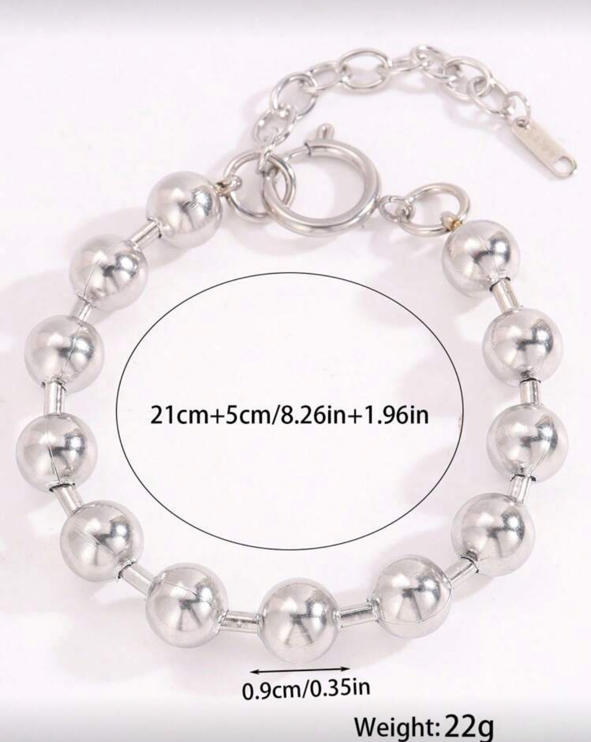 Silver Steel Ball Bracelet