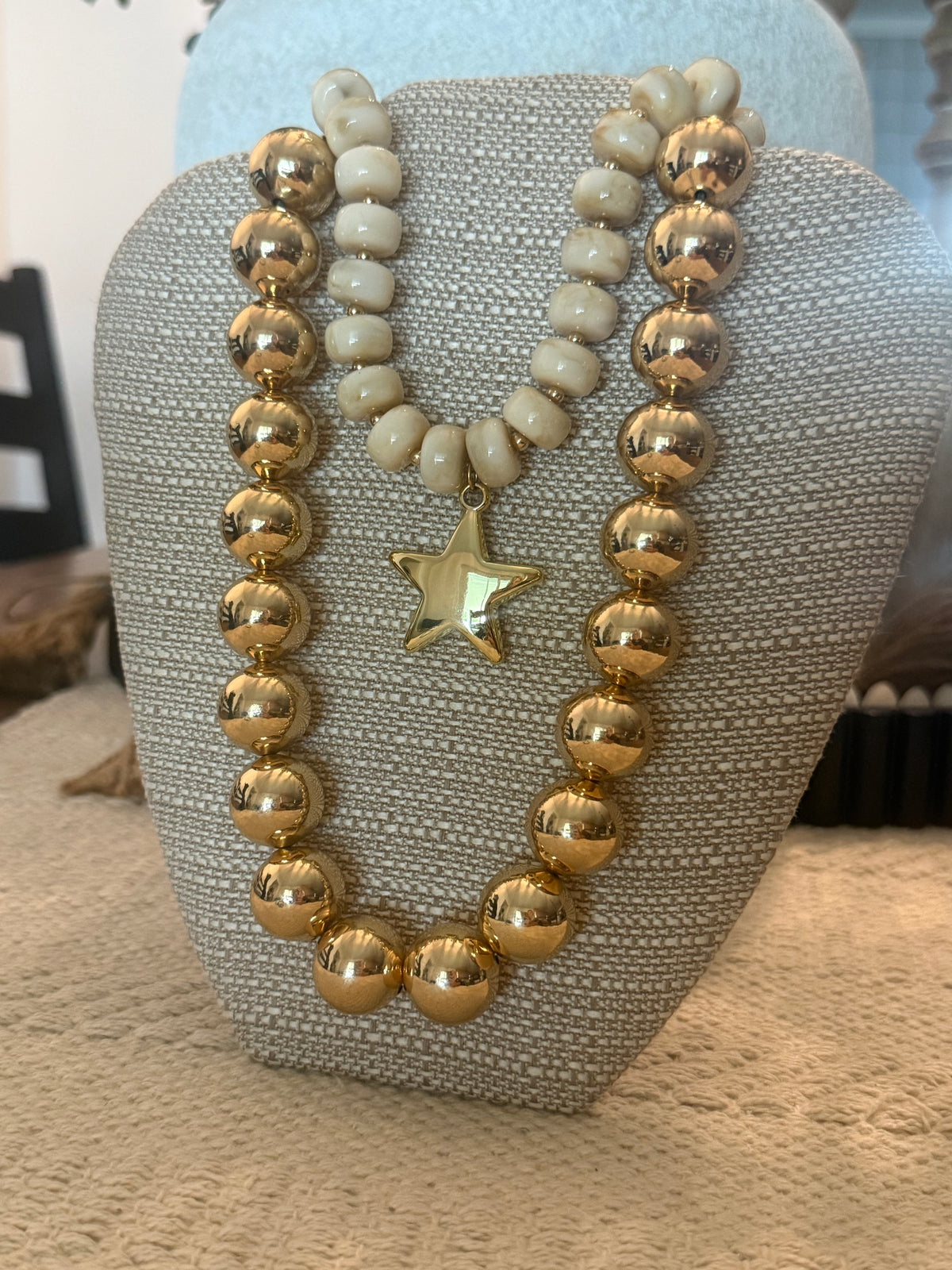 Gold Ball Beaded Necklace