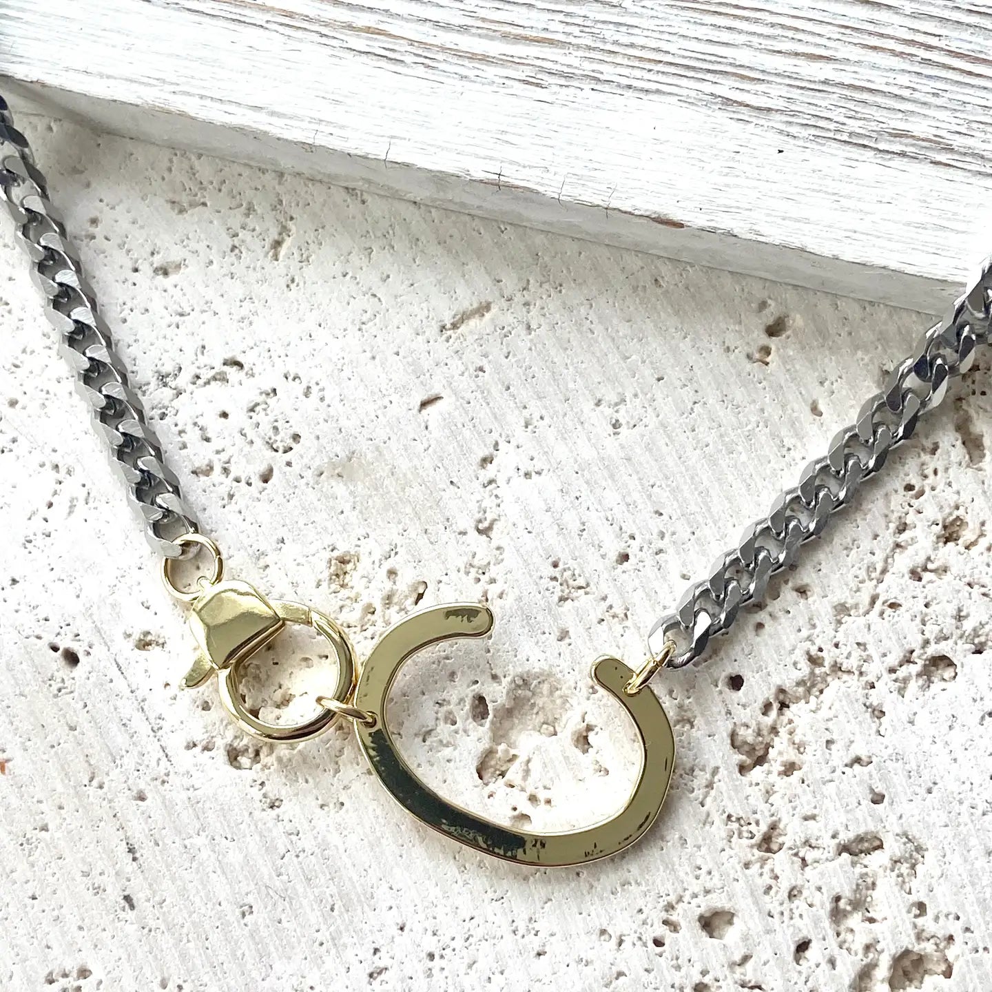 Mixed Metal Initial Statement Necklace (Instructions to order below!)