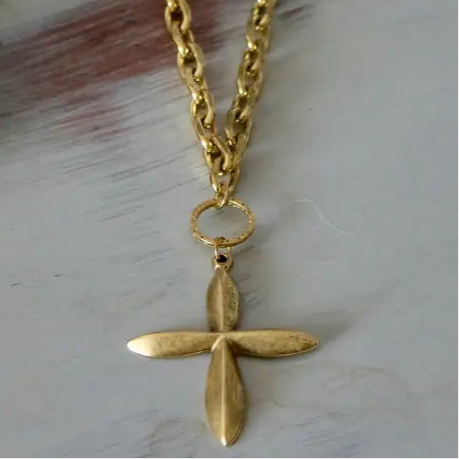 Everlasting Gold Cross Pendant Necklace