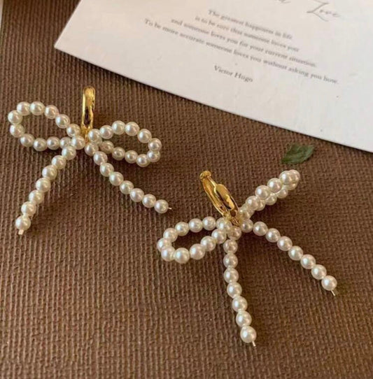 Pearl Bow Earrings