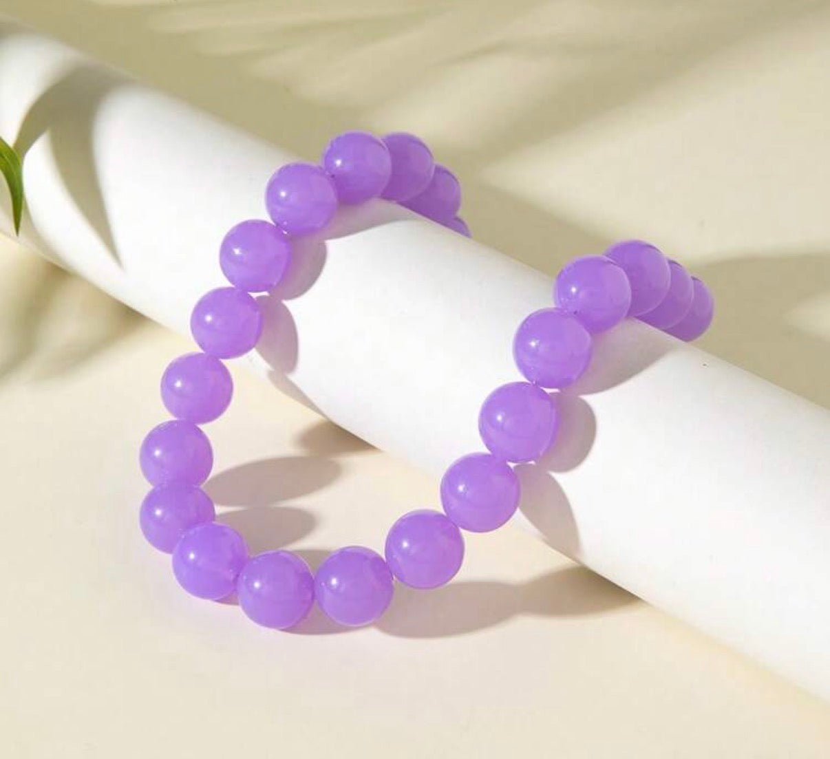 Fun, Stylish & Chic Bohemian Candy-Colored Acrylic Beaded Necklace (Vibrant Purple)