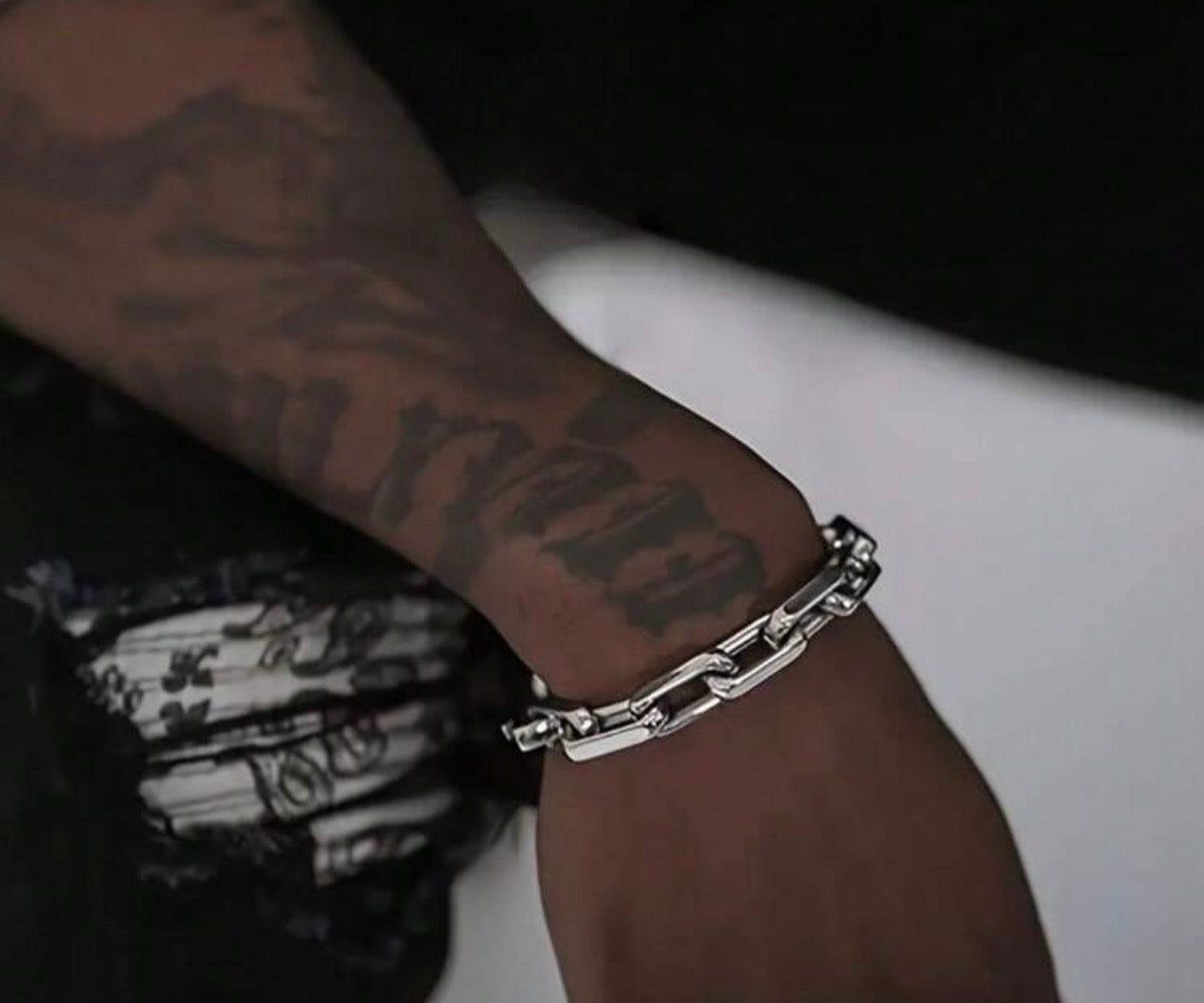 Men’s 7.5” Titanium Steel Thick Cuban Chain Toggle Bracelet