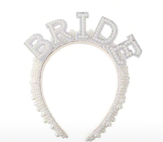 Bride To Be Pearl Crown/Headband