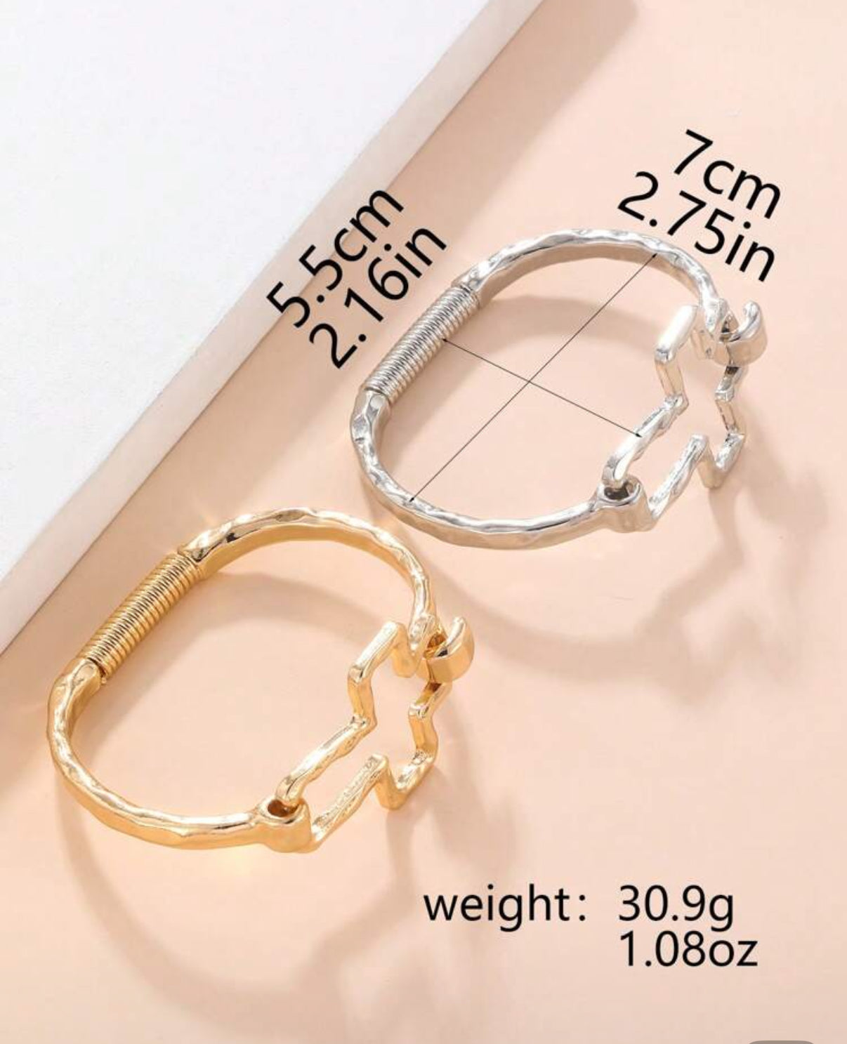 Hollow Silver Cross Bangle Bracelet