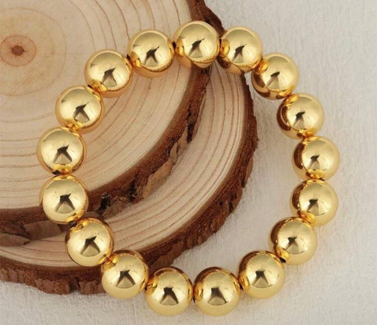 Stunning Gold Beaded Stretch Bracelet