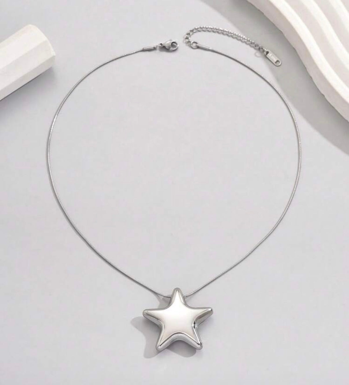 Sterling Silver Star Pendant on a Silver Box Chain