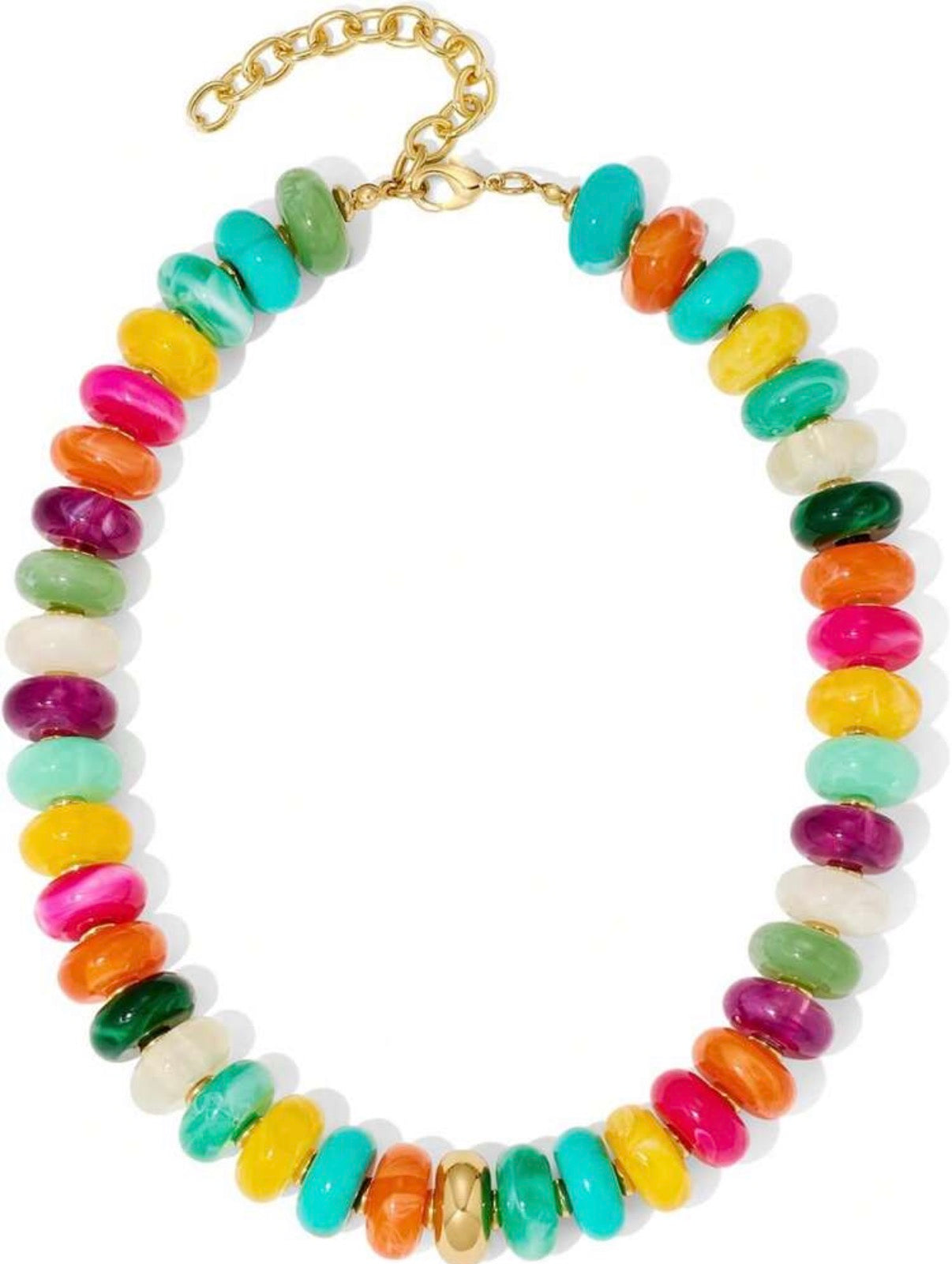Bright & Vibrant Colored Bohemian Style Chunky Beaded Statement Necklace