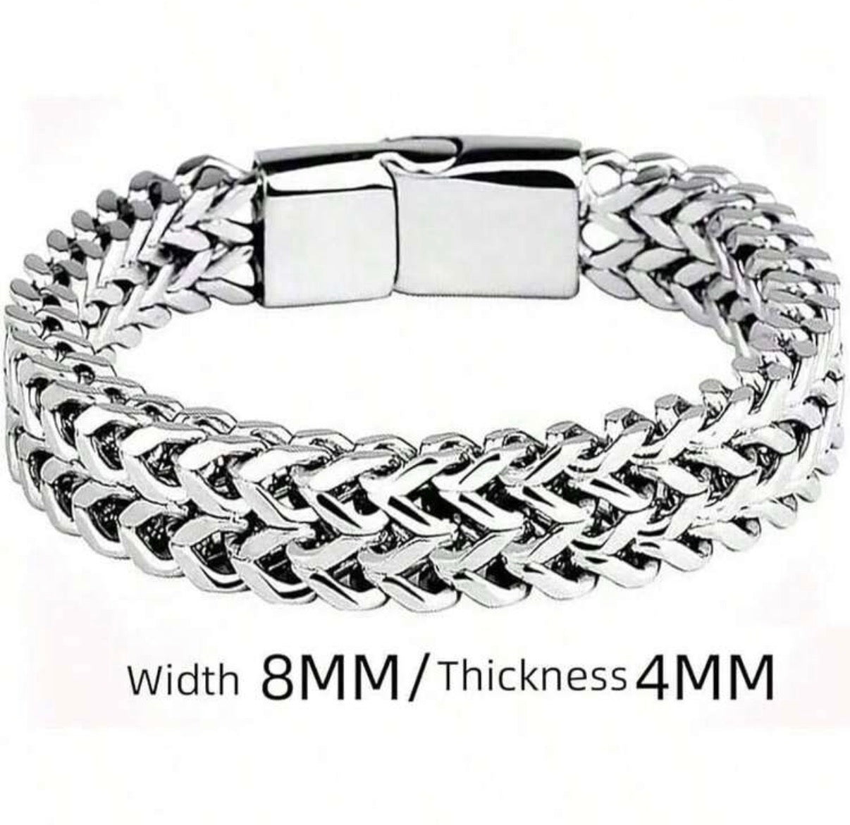 Men’s 8.07” Stainless Steel Braided Double Row Bracelet