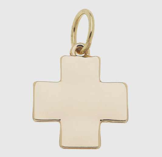 Shiny Gold Cross Charm Necklace