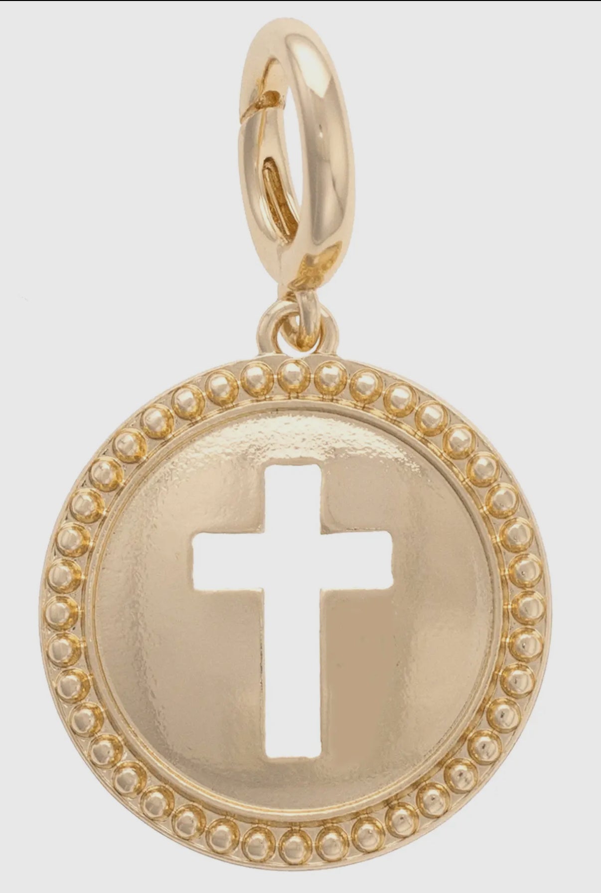 Gold Cross Coin Pendant Charm Necklace