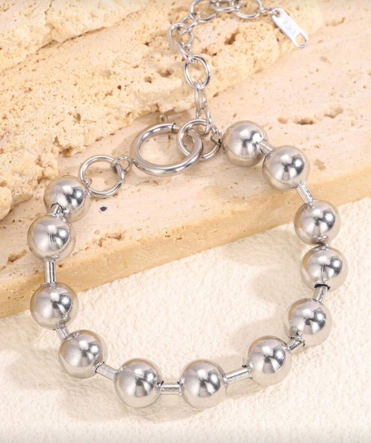 Silver Steel Ball Bracelet