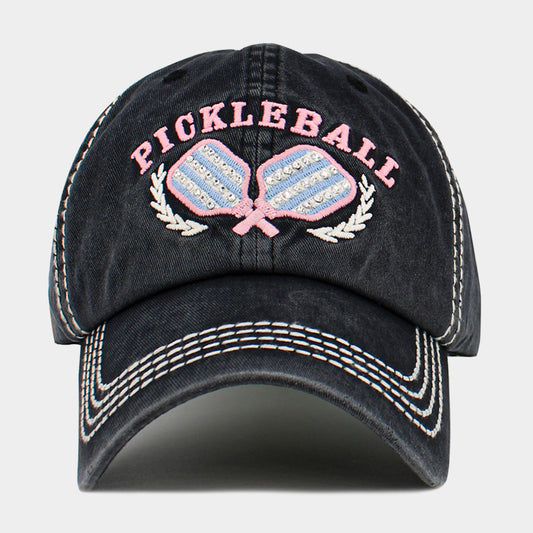 Pickleball Double Paddle Embroidered Vintage Baseball Cap