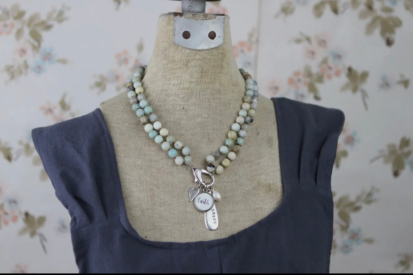 Amazonite Beaded Lobster
Clasp Charm Catcher