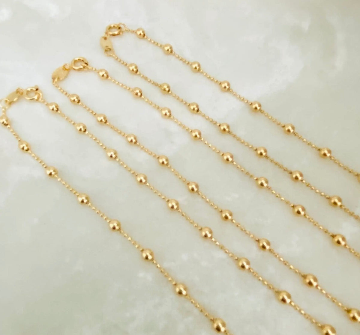 Circle of Love Shiny Gold Charm on an 18” Gold Ball Link Chain Necklace