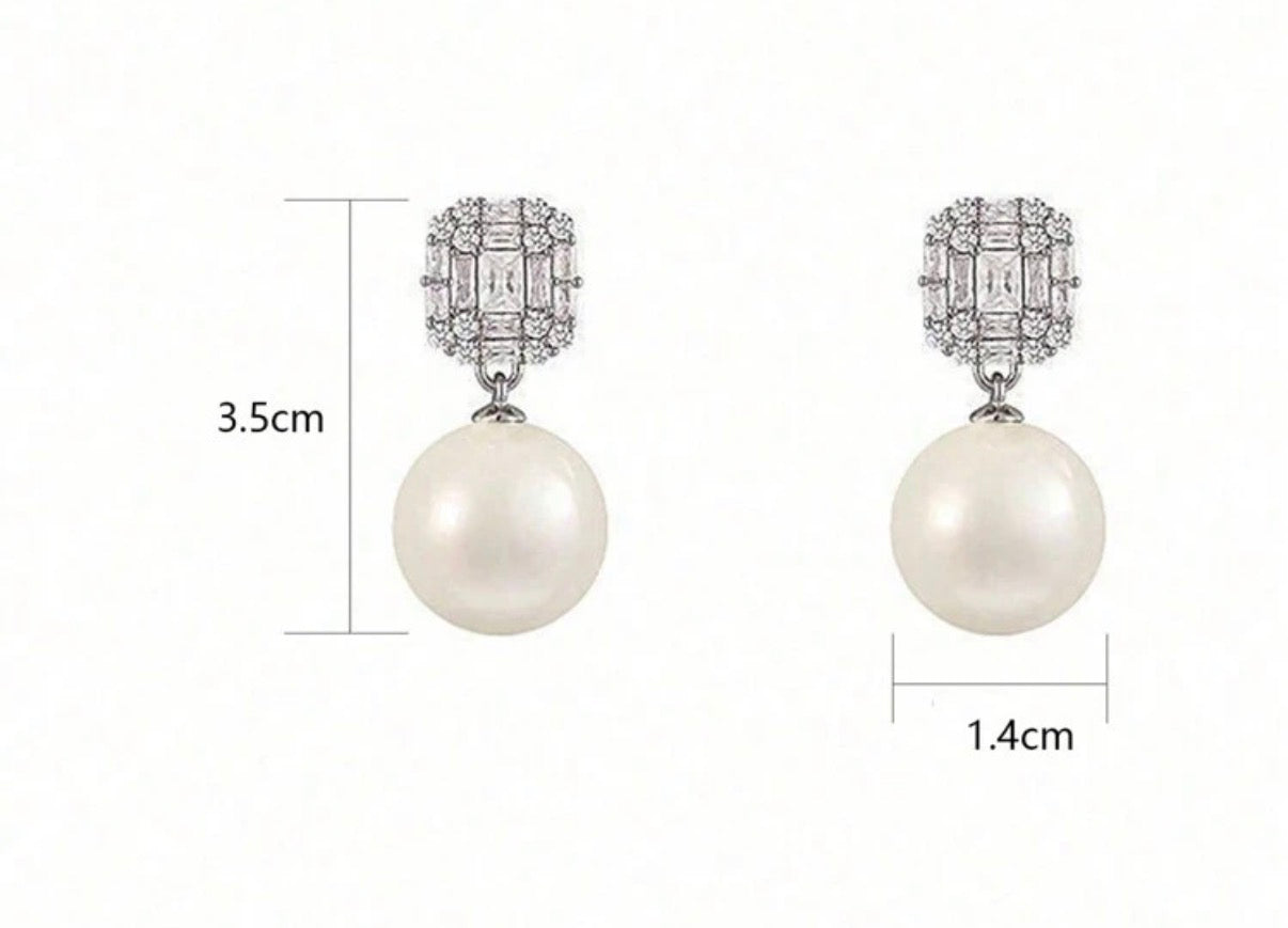 Crystal and Pearl Drop Earrings