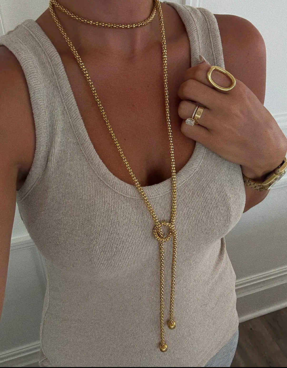 Gold Cord Chain Necklace, Wear Many Different Ways