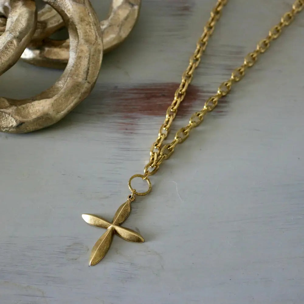 Everlasting Gold Cross Pendant Necklace