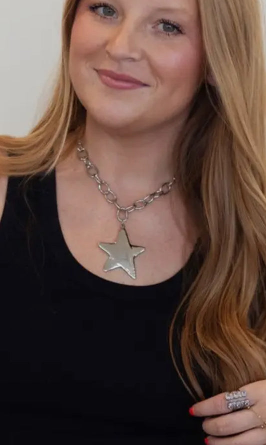 Silver Star Pendant Necklace